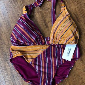 Swimsuits for All highwaisted striped retro bikini